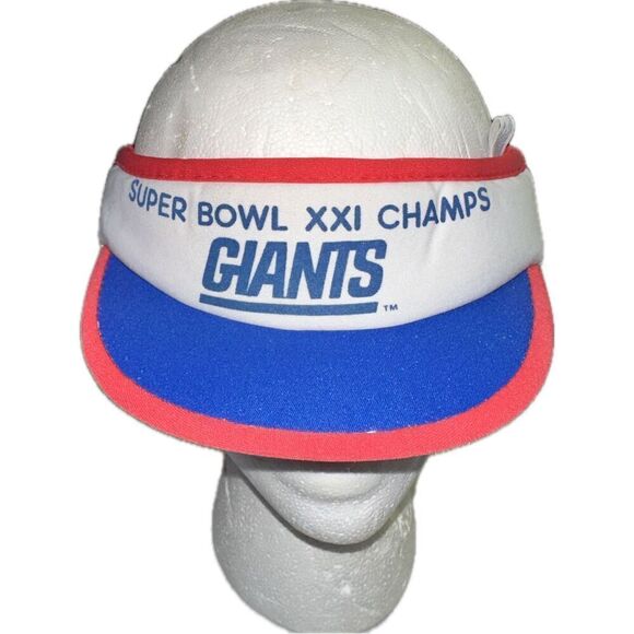 NEW YORK GIANTS VINTAGE 1987 SUPER BOWL XXI CHAMPS‎ YOUTH RUSS VISOR HAT - Picture 1 of 7
